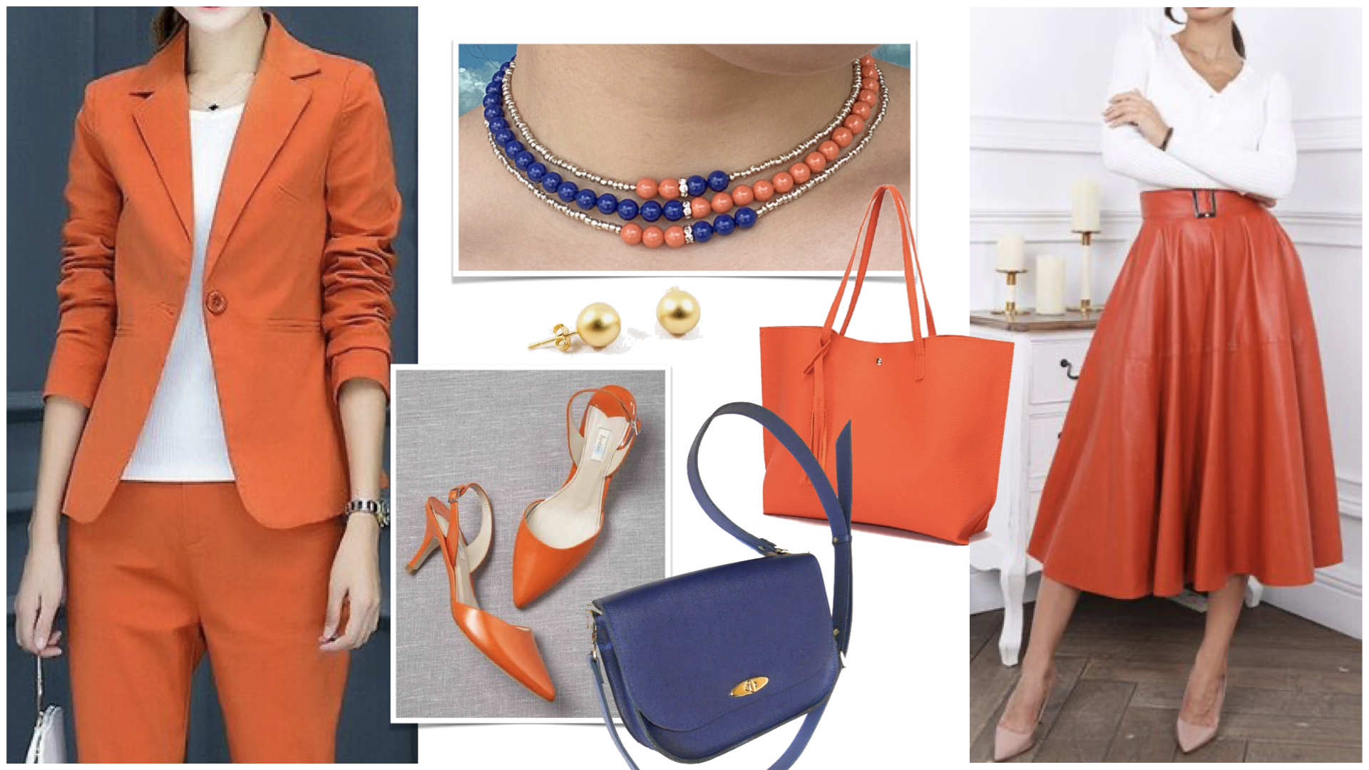 Office Look with "Blue Tangerine" Collar - Aile.Jewelry StyleBook Advise