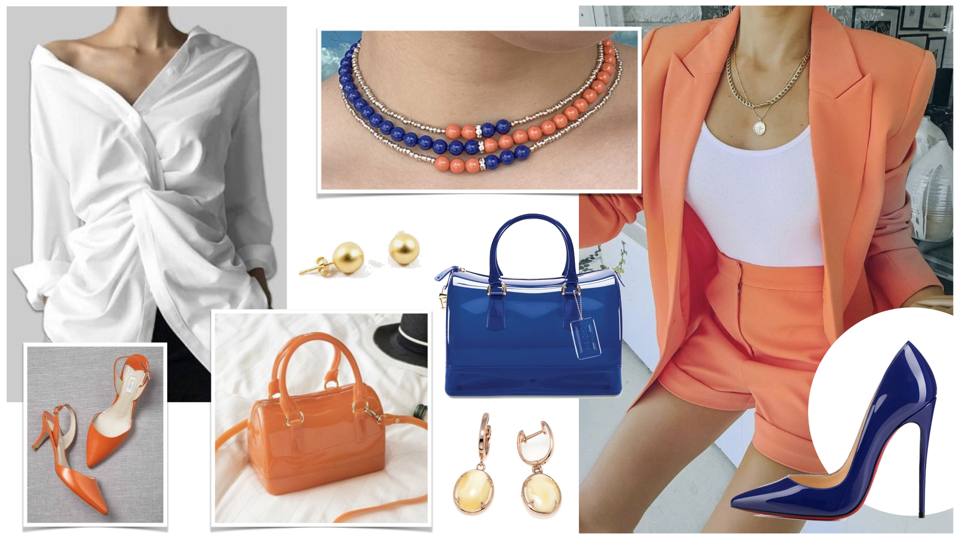 Office Look with "Blue Tangerine" Collar - Aile.Jewelry StyleBook Advise