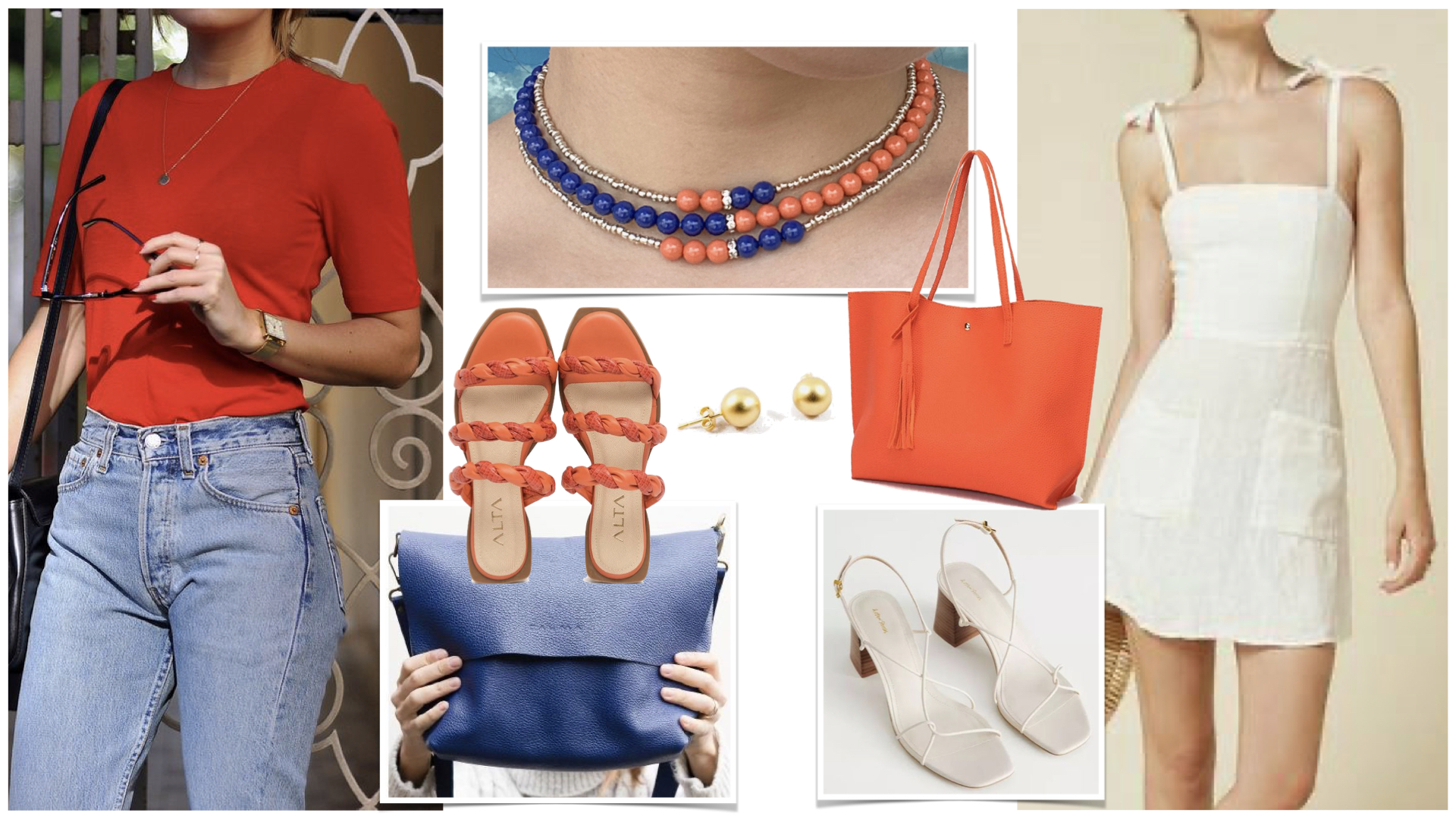 S/S Daily Look with "Blue Tangerine" Collar - Aile.Jewelry StyleBook Advise