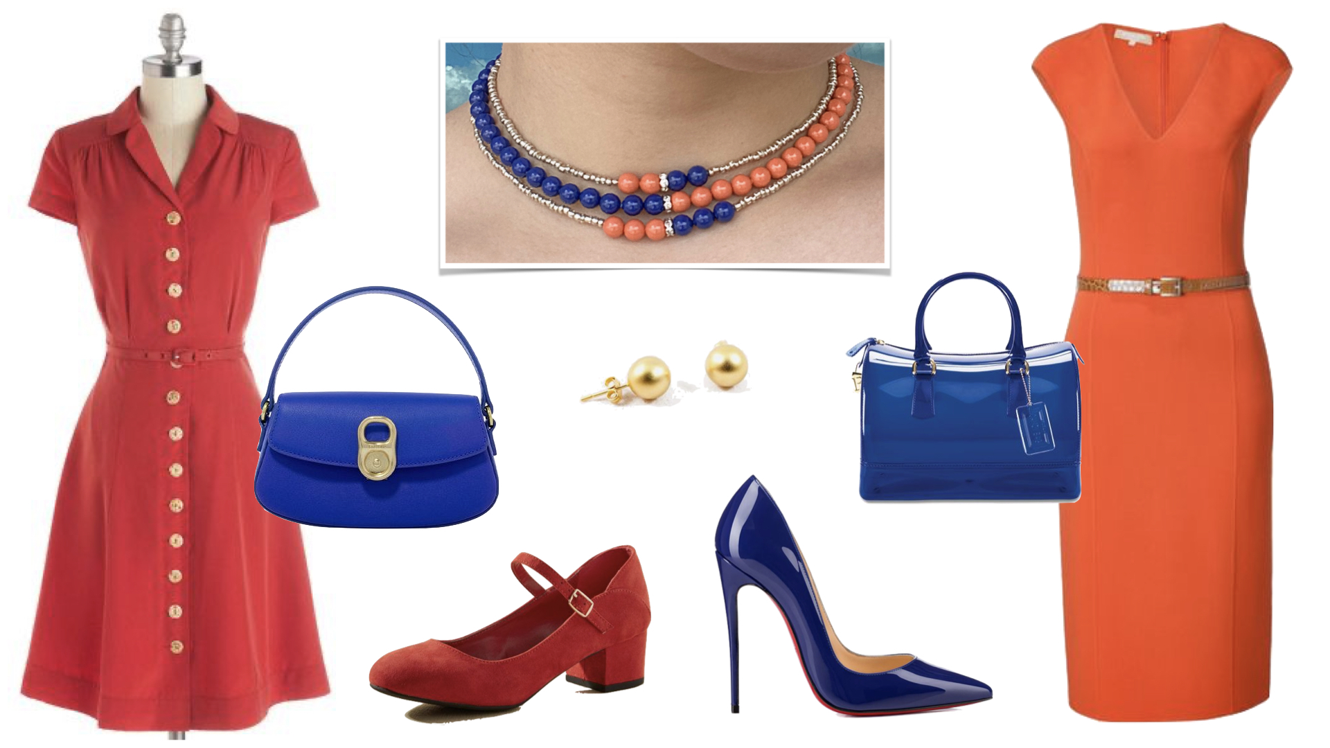 Evening Look with "Blue Tangerine" Collar - Aile.Jewelry StyleBook Advise